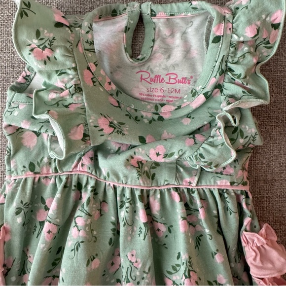Ruffle Butts Baby Tea Roses Romper Bubble - Picture 5 of 5